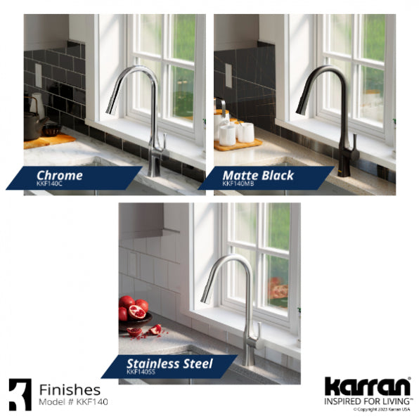 Karran Standerton KKF140 Single Handle Pull-Down Sprayer Kitchen Faucet