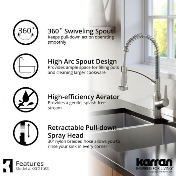 Scottsdale Single-Handle Pull-Down Sprayer Kitchen Faucet