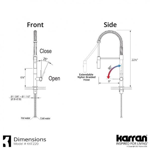 Karran Bluffton Single-Handle Pull-Down Sprayer Kitchen Faucet