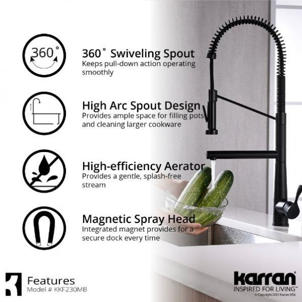 Karran Tumba Single-Handle Pull-Down Sprayer Kitchen Faucet