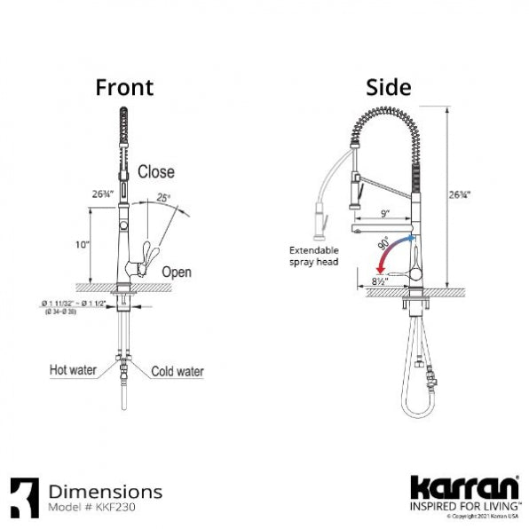 Karran Tumba Single-Handle Pull-Down Sprayer Kitchen Faucet