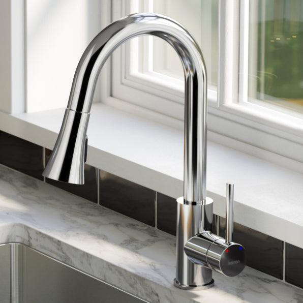 Karran Weybridge Single-Handle Pull-Down Sprayer Kitchen Faucet with Matching Soap Dispenser