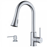 Karran Weybridge Single-Handle Pull-Down Sprayer Kitchen Faucet with Matching Soap Dispenser