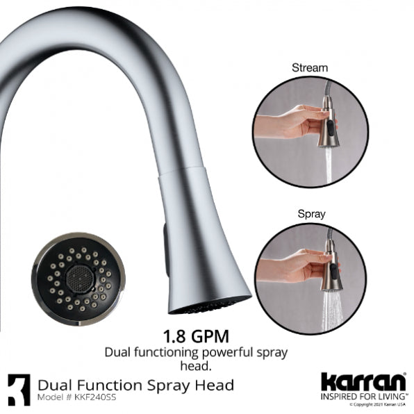 Karran Weybridge Single-Handle Pull-Down Sprayer Kitchen Faucet with Matching Soap Dispenser