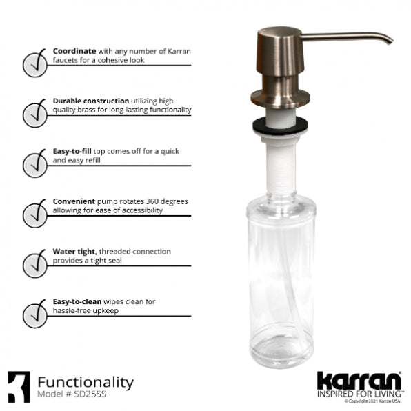 Karran Weybridge Single-Handle Pull-Down Sprayer Kitchen Faucet with Matching Soap Dispenser