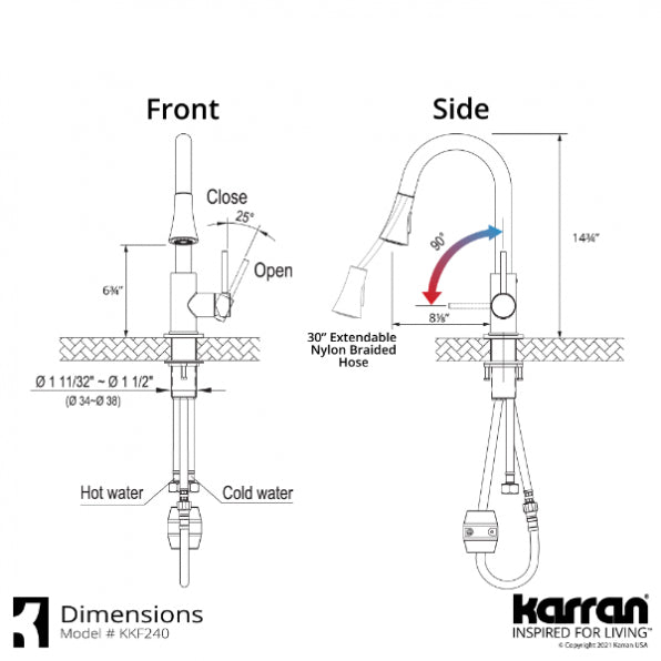 Karran Weybridge Single-Handle Pull-Down Sprayer Kitchen Faucet with Matching Soap Dispenser