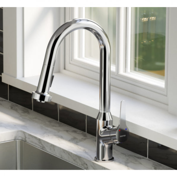 Karran Dockton Single-Handle Pull-Down Sprayer Kitchen Faucet with Matching Soap Dispenser