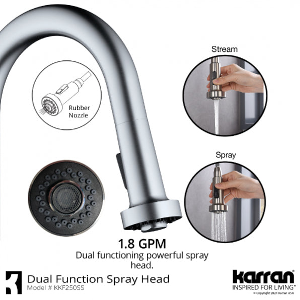 Karran Dockton Single-Handle Pull-Down Sprayer Kitchen Faucet with Matching Soap Dispenser