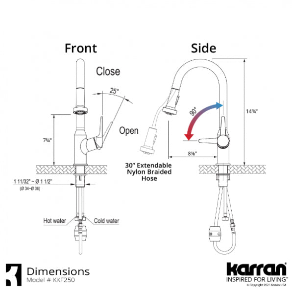 Karran Dockton Single-Handle Pull-Down Sprayer Kitchen Faucet with Matching Soap Dispenser