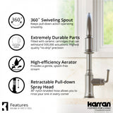 Karran Auburn One-Handle Pull Down Dual Function Sprayer Kitchen Faucet