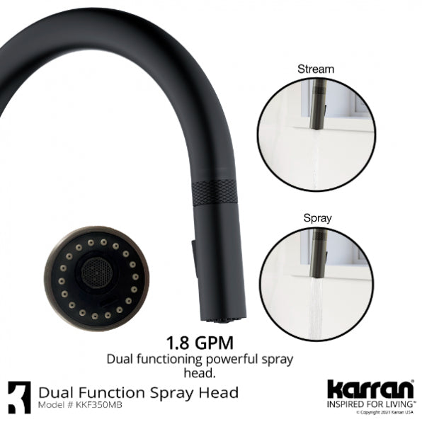 Karran Lagrange One-Handle Pull Down Dual Function Sprayer Kitchen Faucet