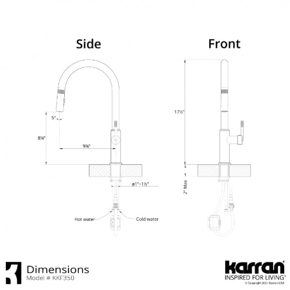 Karran Lagrange One-Handle Pull Down Dual Function Sprayer Kitchen Faucet