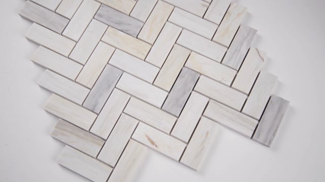 Angora 12x12 Polished Herringbone Tile