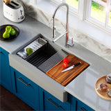 Karran 34 in. Single Bowl Farmhouse Apron Front Workstation Kitchen Sink QAWS-740