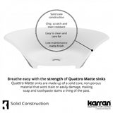 Karran Quattro QM160 Matte White Acrylic 23" Oval Bathroom Vessel Sink