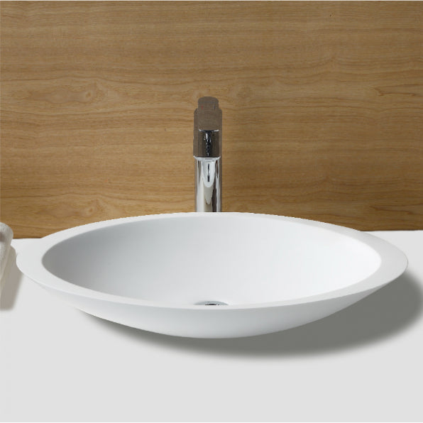 Karran Quattro QM160 Matte White Acrylic 23" Oval Bathroom Vessel Sink