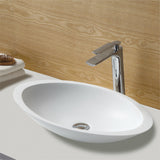 Karran Quattro QM160 Matte White Acrylic 23" Oval Bathroom Vessel Sink