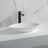 Karran Quattro QM160 Matte White Acrylic 23" Oval Bathroom Vessel Sink