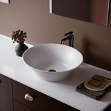 Karran Quattro QM164 Matte White Acrylic 21" Oval Bathrom Vessel Sink