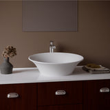 Karran Quattro QM164 Matte White Acrylic 21" Oval Bathrom Vessel Sink