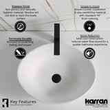 Karran Quattro QM164 Matte White Acrylic 21" Oval Bathrom Vessel Sink