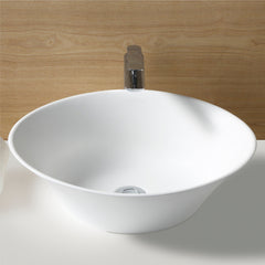 Karran Quattro QM164 Matte White Acrylic 21" Oval Bathrom Vessel Sink