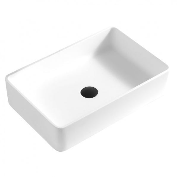 Karran Quattro QM176 Matte White Acrylic 21" Rectangular Bathroom Vessel Sink