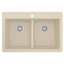 Karran QU-810 33" Top Mount Double Equal Bowl Quartz Kitchen Sink