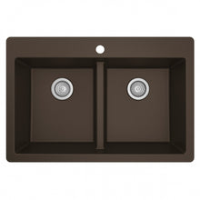 Karran QU-810 33" Top Mount Double Equal Bowl Quartz Kitchen Sink