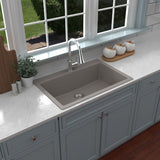 Karran QT-812 Top Mount 33" Large Single Bowl Quartz Kitchen Sink