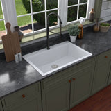 Karran QT-812 Top Mount 33" Large Single Bowl Quartz Kitchen Sink