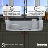 Karran QT-812 Top Mount 33" Large Single Bowl Quartz Kitchen Sink