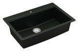 Karran QTWS-875 Top Mount 33" Large Single Bowl Quartz Workstation Kitchen Sink