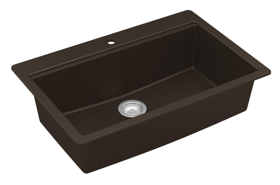 Karran QTWS-875 Top Mount 33" Large Single Bowl Quartz Workstation Kitchen Sink