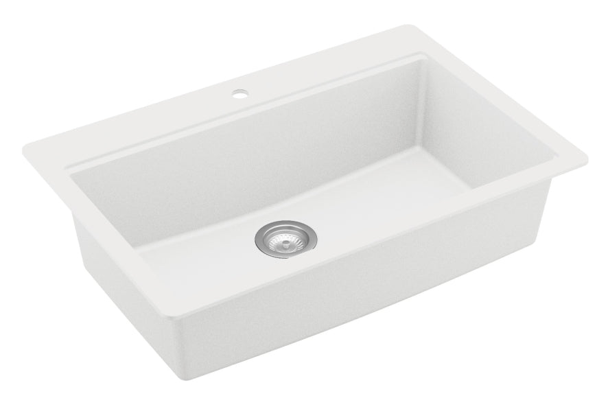 Karran QTWS-875 Top Mount 33" Large Single Bowl Quartz Workstation Kitchen Sink