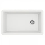 Quartz/Granite 32 in. Single Bowl Undermount Kitchen Sink with Bottom Grid and Strainer