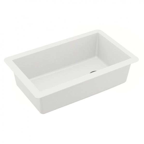 Quartz/Granite 32 in. Single Bowl Undermount Kitchen Sink with Bottom Grid and Strainer