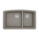 Undermount Quartz Composite 32" 60/40 Double Bowl Kitchen Sink