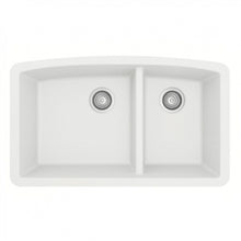 Undermount Quartz Composite 32" 60/40 Double Bowl Kitchen Sink Kit