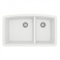 Undermount Quartz Composite 32" 60/40 Double Bowl Kitchen Sink Kit