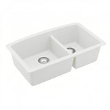 Undermount Quartz Composite 32" 60/40 Double Bowl Kitchen Sink Kit