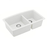 Undermount Quartz Composite 32" 60/40 Double Bowl Kitchen Sink