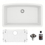 Undermount Quartz Composite 32" Single Bowl Kitchen Sink Kit