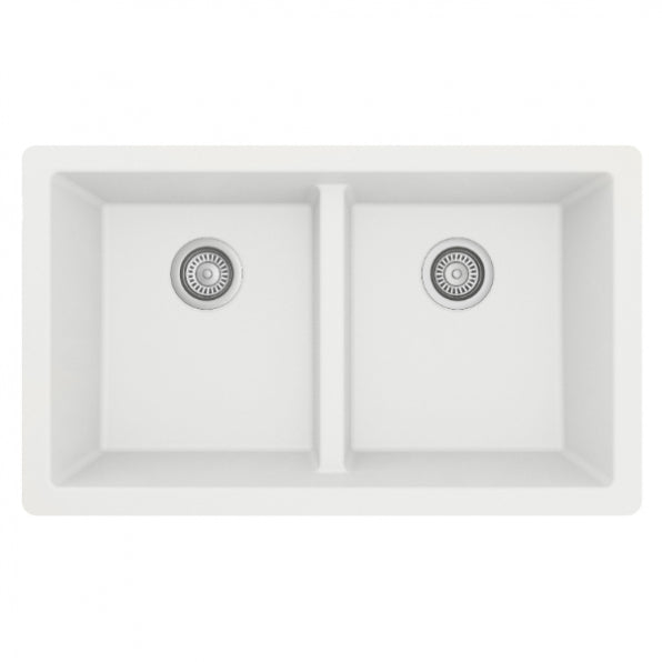 Quartz 32" Undermount Double Equal Bowl Quartz Kitchen Sink