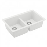 Quartz 32" Undermount Double Equal Bowl Quartz Kitchen Sink