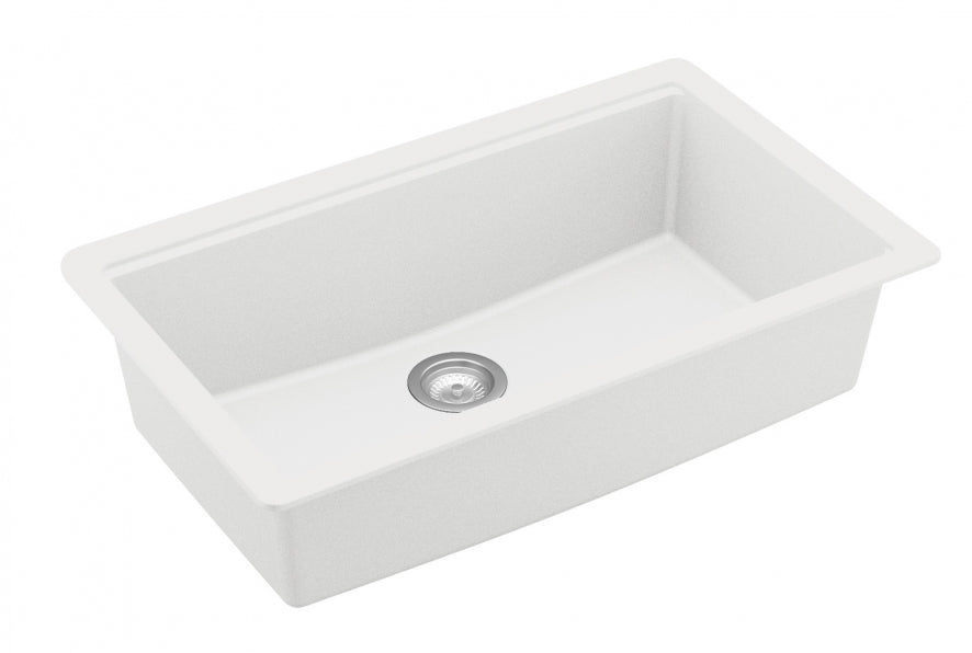 Undermount 32-1/2" Large Single Bowl Quartz Workstation Kitchen Sink