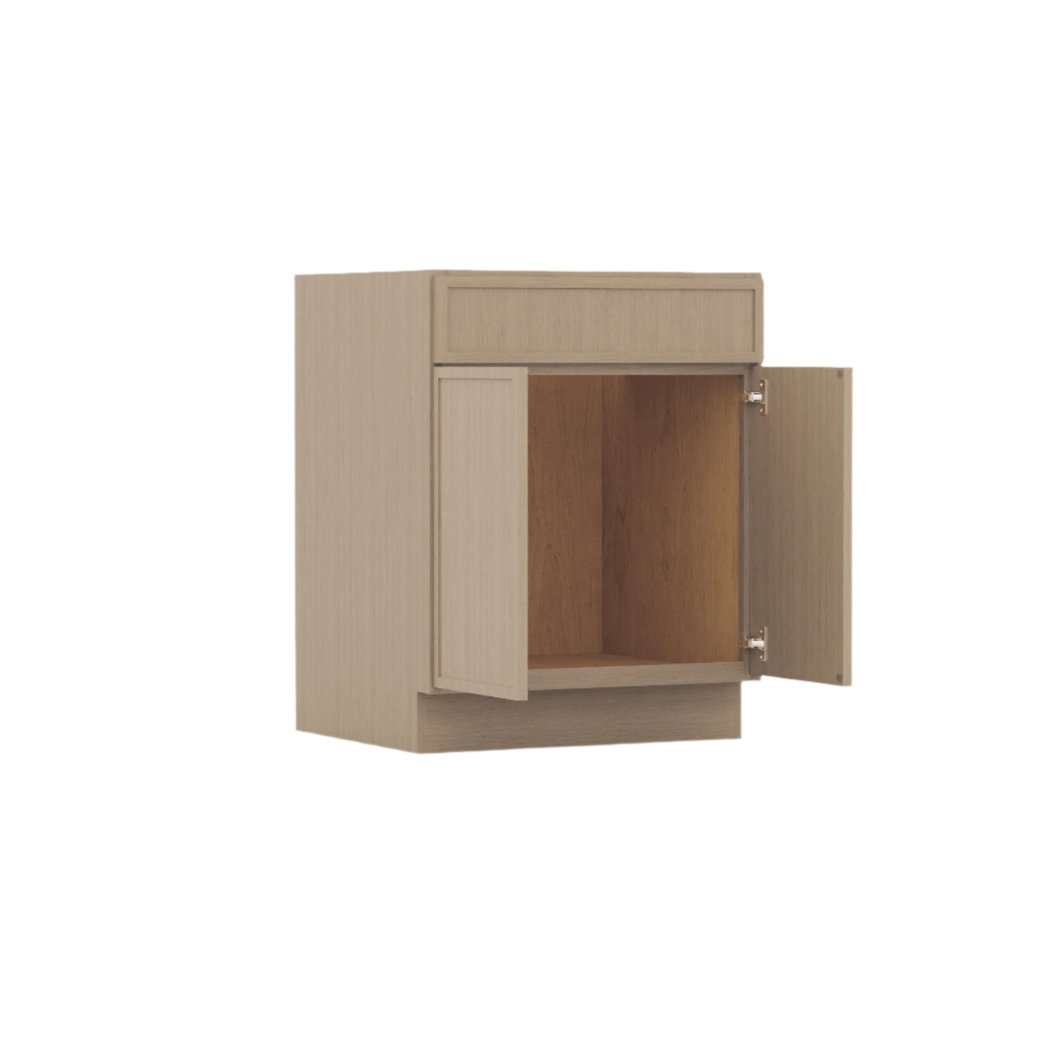 Slim White Oak Vanity Cabinet -  27"W x 34 1/2"H x 21"D