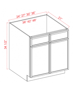 Slim White Oak Vanity Cabinet - 24"W x 34 1/2"H x 21"D