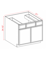 Slim White Oak Vanity Cabinet - 48"W x 34 1/2"H x 21"D - 2 DRW, 2D