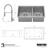 All-in-One 16- Gauge Stainless Steel 32 in. Double Bowl Undermount Workstation Kitchen Sink with Faucet and Accessories